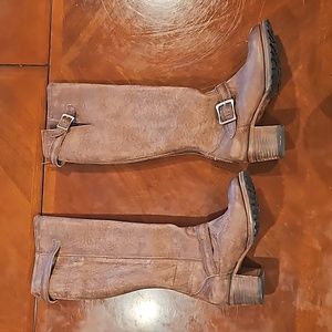 Freebird genuine leather brown distressed heeled boot